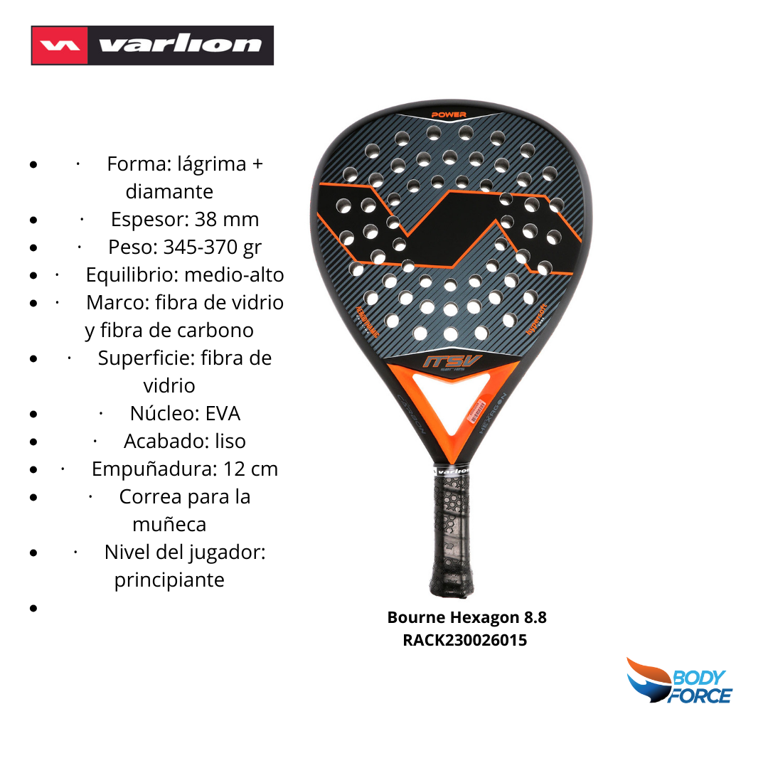 PALA PADEL BOURNE HEXAGON 8.8